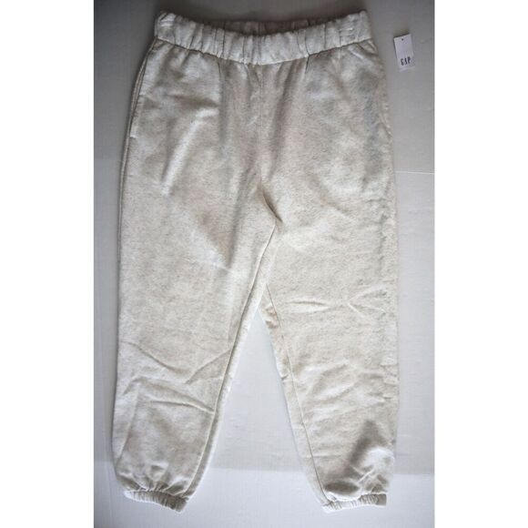 Gap 529031 Women's Sz Medium Pale Gray Heather Fleece Jogger Pants - Picture 1 of 10